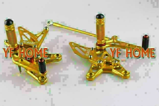 Rear Foot Pegs Set for Kawasaki Ninja ZX6R (2009–2017) 15 Gold