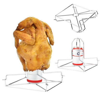 Foldable Chicken Roasting Rack for Outdoor Cooking