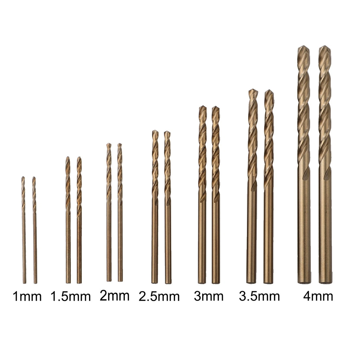 14-Piece HSS Drill Bit Set for M35 (Tough Metal Drilling)