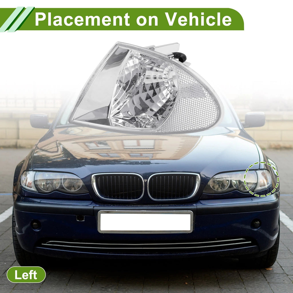 Left Corner Signal Light Cover Clear Lens for BMW 3 Series (2012–2019)