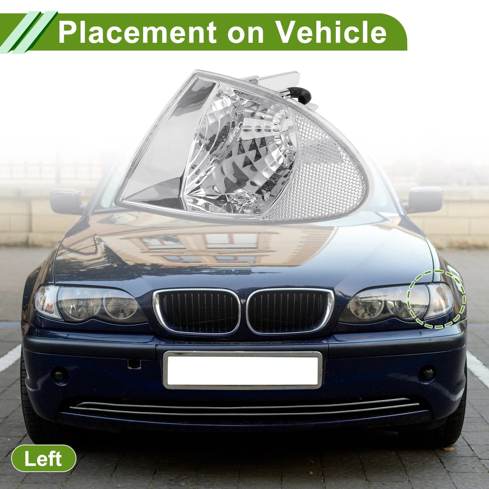 Left Corner Signal Light Cover Clear Lens for BMW 3 Series (2012–2019)