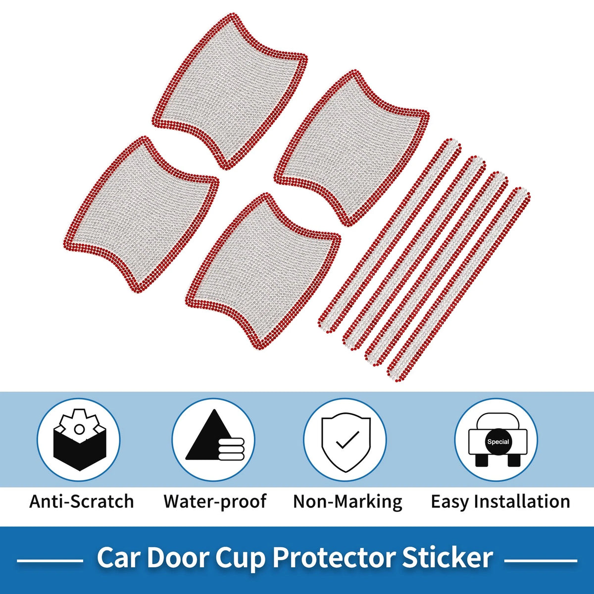 Door Handle Scratch Protector for - White, Red