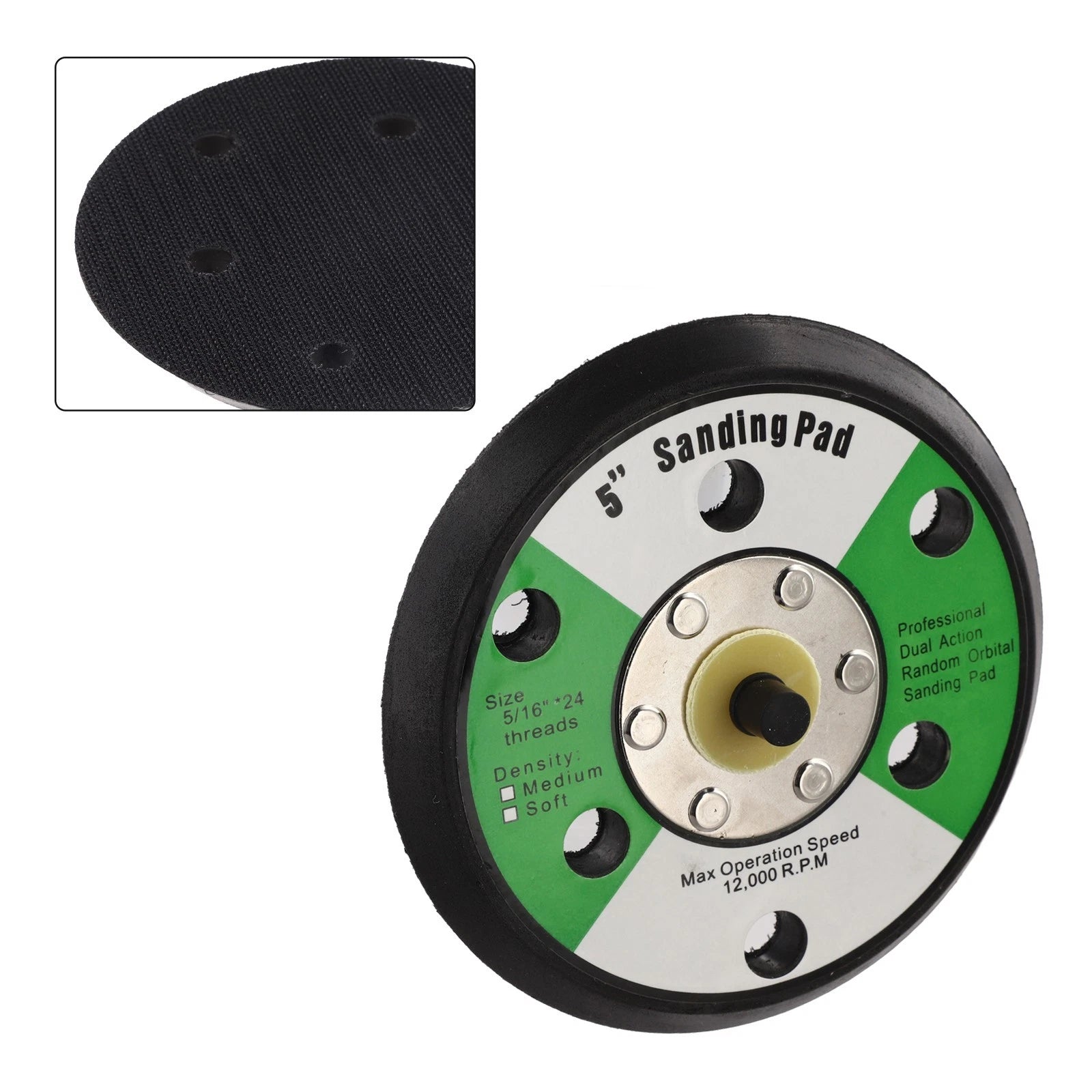 6-Hole Sander Backing Pad for 5in Sponge Sanding Discs (125mm)