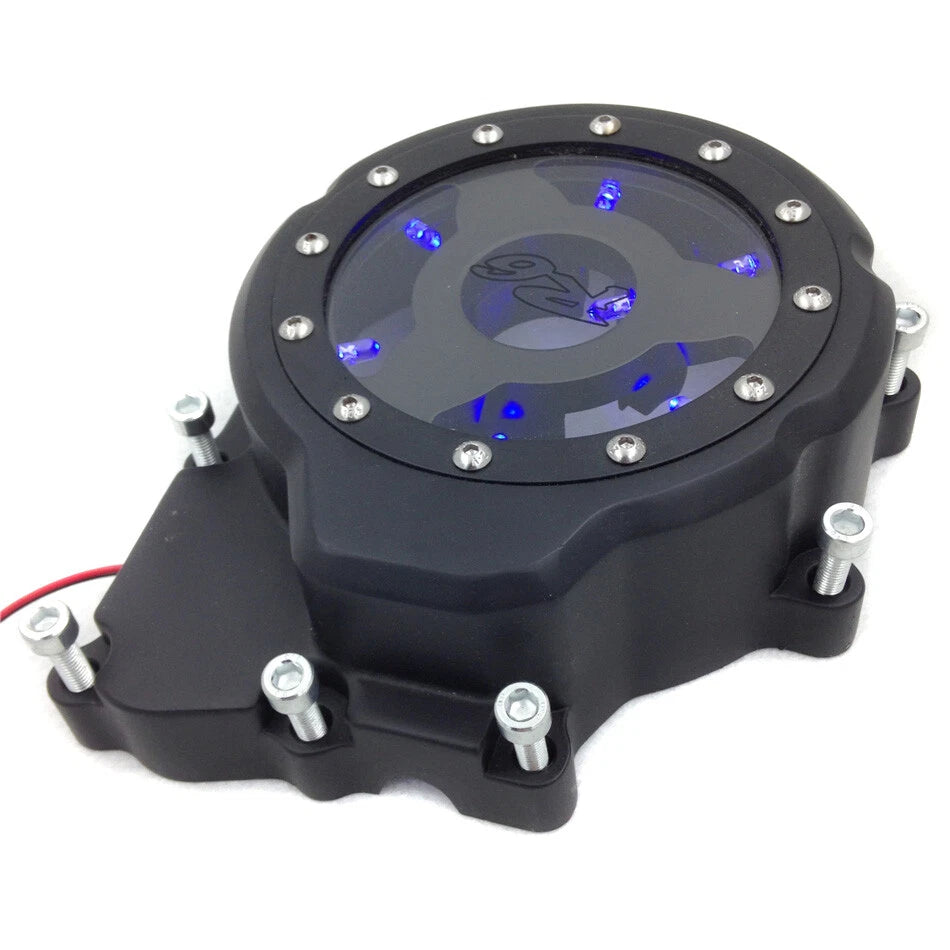 Blue LED Left Engine Stator Cover for Yamaha YZF-R6 (2006–2021)