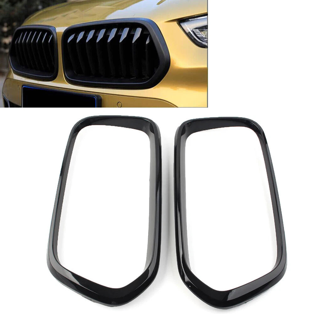 1 Pair Front Bumper Grille Frame Cover Trim for BMW X2 F39 (2018–2021)