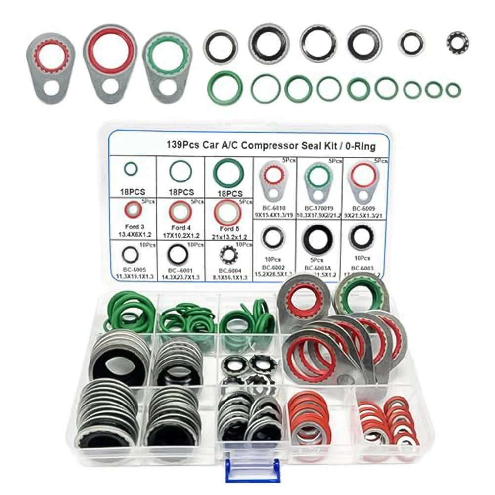 139 Piece A/C O Ring Kit for Vehicle Air Con Systems (Universal)
