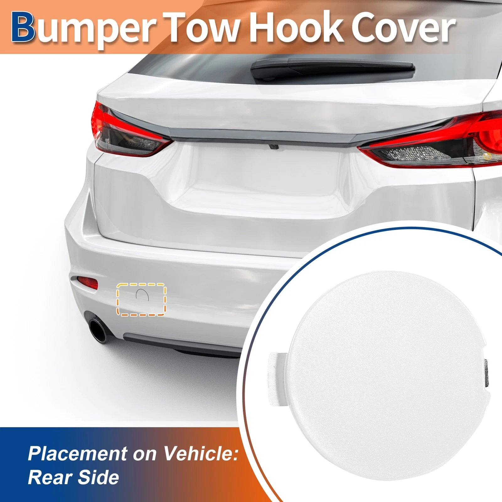 Rear Tow Hook Cover Left Side Replacement for Mazda 6 Atenza 2018-2021
