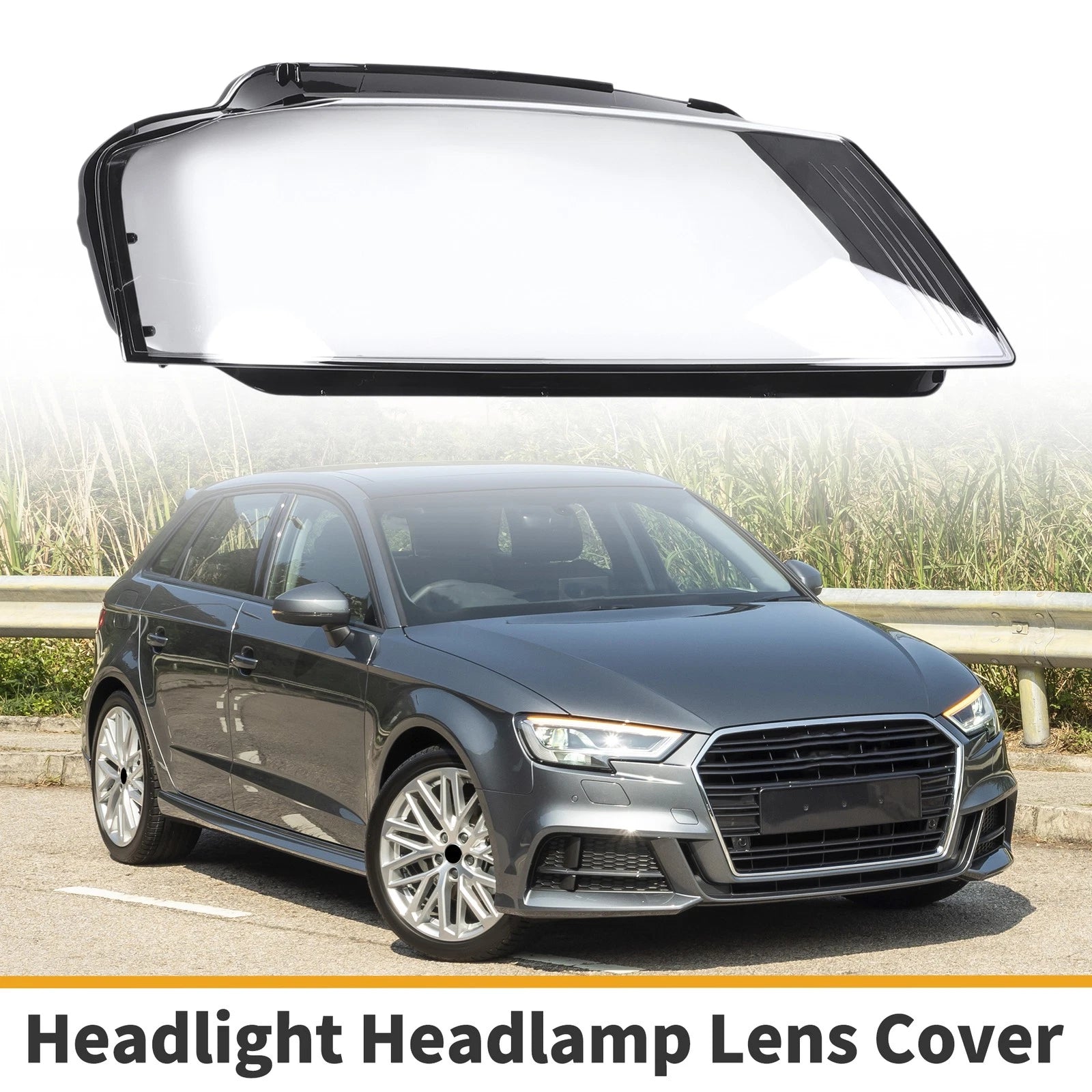 Headlight Lens Cover Front Right Replacement for Audi A3 (2009–2012)