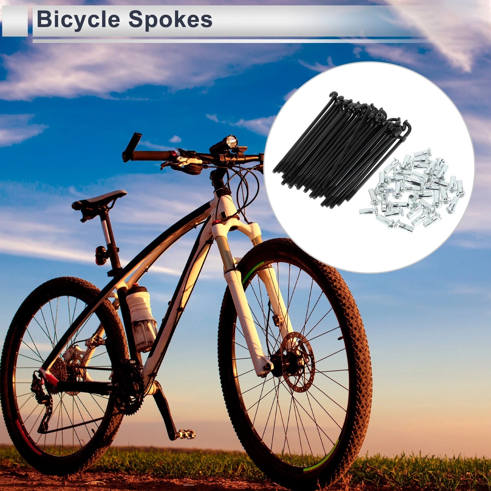Bicycle Spokes Nipple Replacement Set 12G 72mm for Universal Use (All Years)