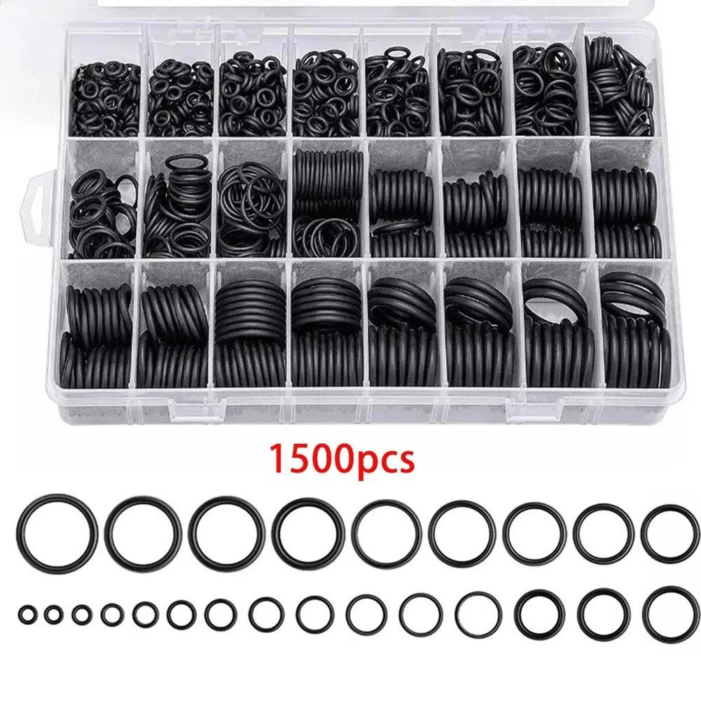 1500pcs Assorted Rubber O Rings Kit for Automotive Sealing