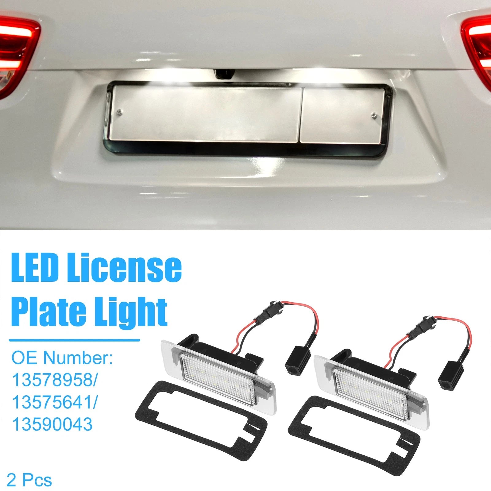 2pcs LED License Plate Light Replacement for Chevy Suburban (2015–2020)