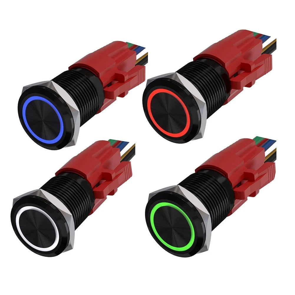 16mm Metal Latching Push Button Switch 12V with LED Light