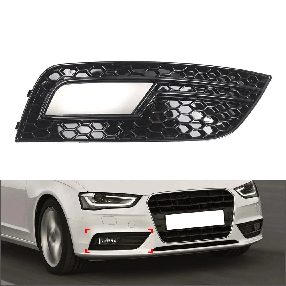 Front Right Fog Light Grille Cover for Audi A4 (2013–2016) - Glossy Black