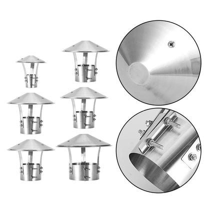 Stove Pipe Air Outlet Ventilated Rain Cap 75150mm Stainless Steel