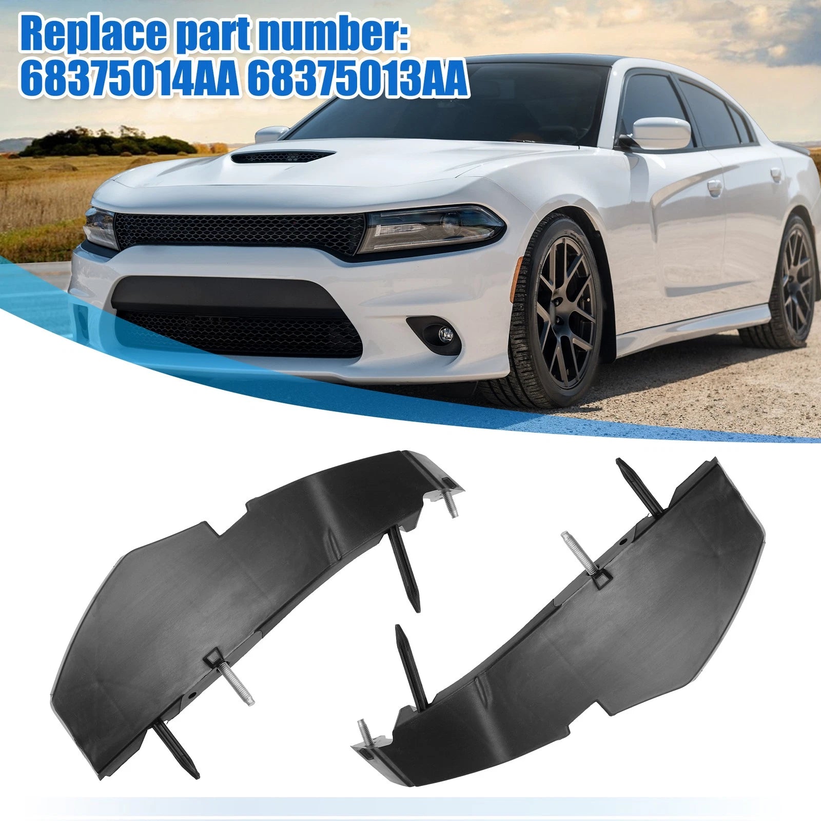 Front Bumper Support Brackets Cover Kit for Dodge Challenger (2015–2021)