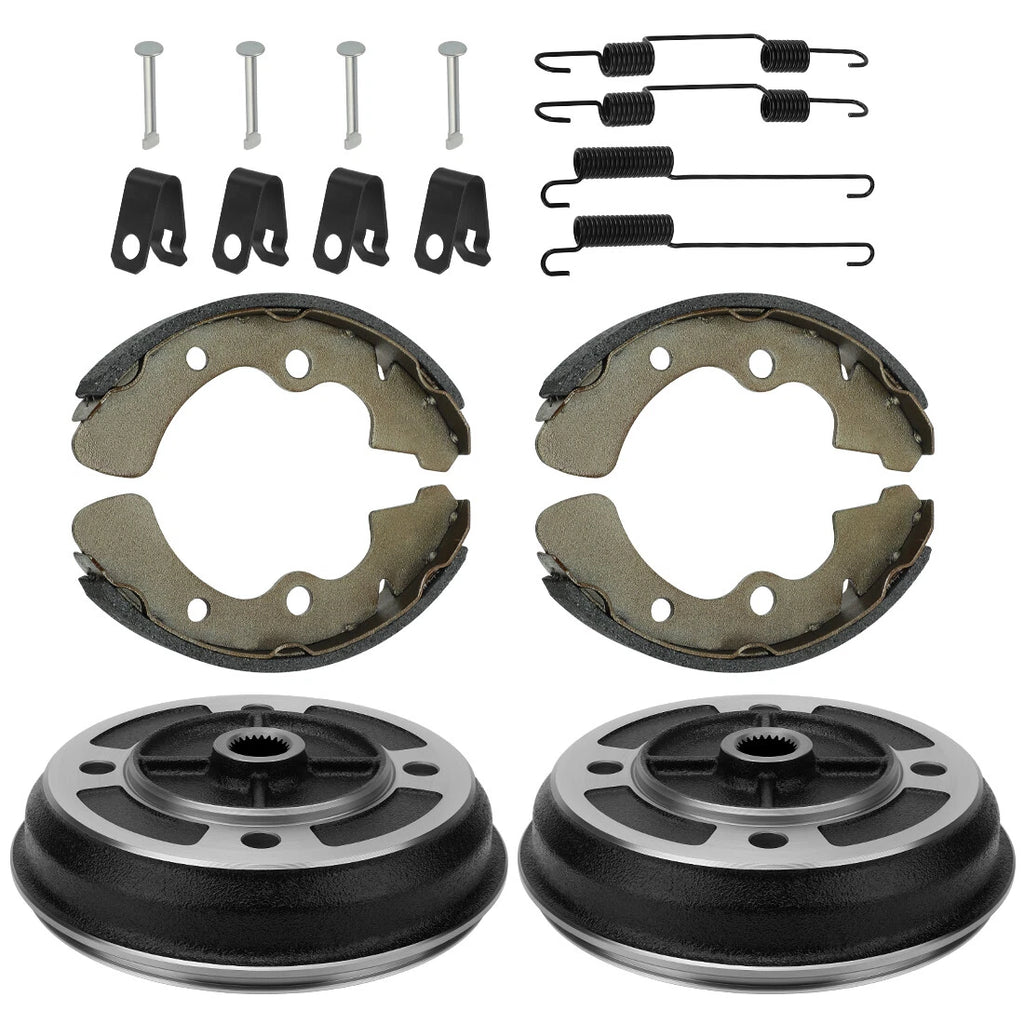 Set of 2 Front Wheel Brake Drum Hub & Shoes for Kawasaki Mule 2520 (1993–2000)