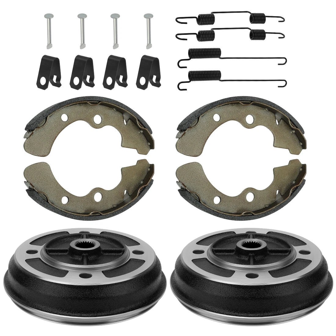 Set of 2 Front Wheel Brake Drum Hub & Shoes for Kawasaki Mule 2520 (1993–2000)