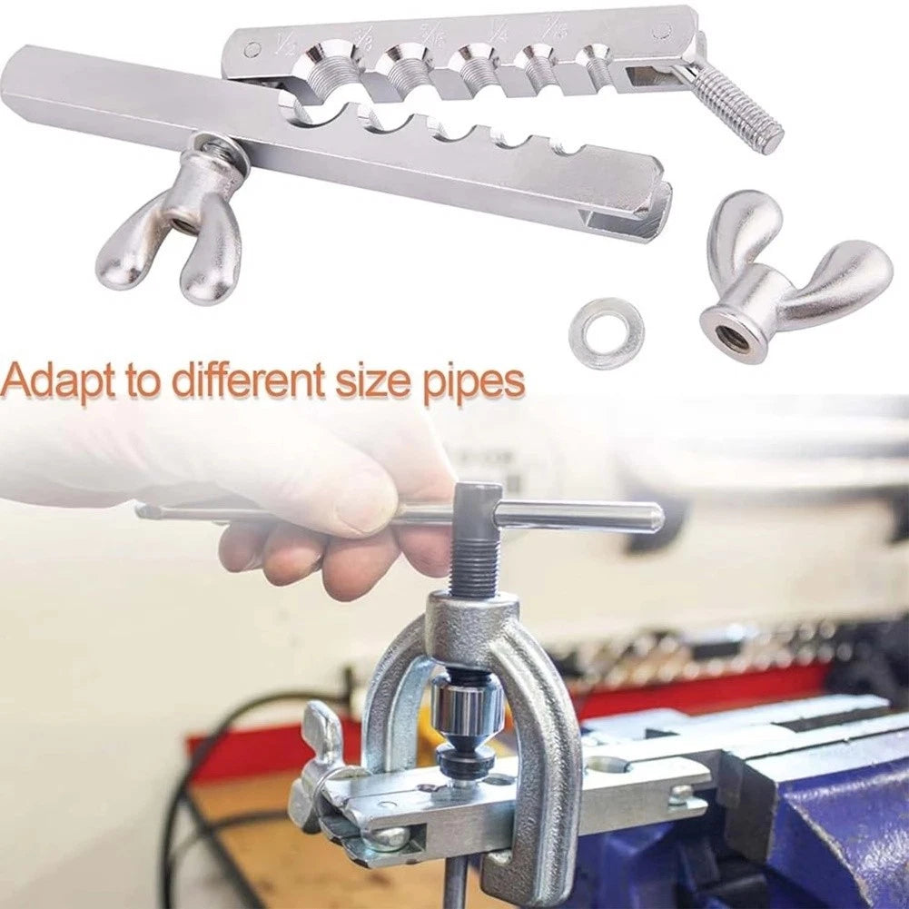Tube Flaring Tool for Brake Lines with 5 Flaring Dies and 3/16 Adapter
