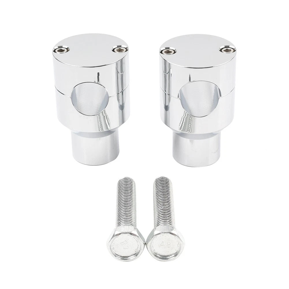 7/8" Handlebar Riser Clamp Mount Kit Chrome for Harley Honda