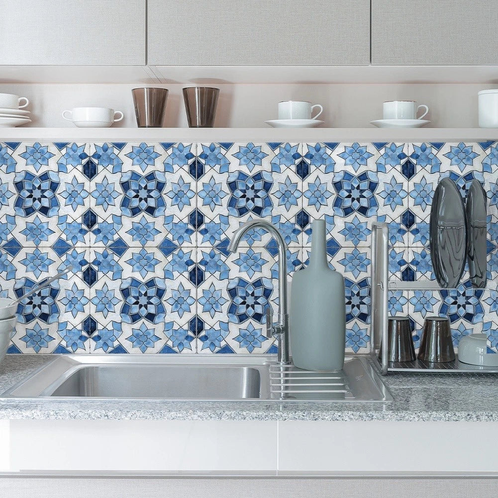 12pcs Retro Style Tile Stickers for Home Decoration (Waterproof PVC)
