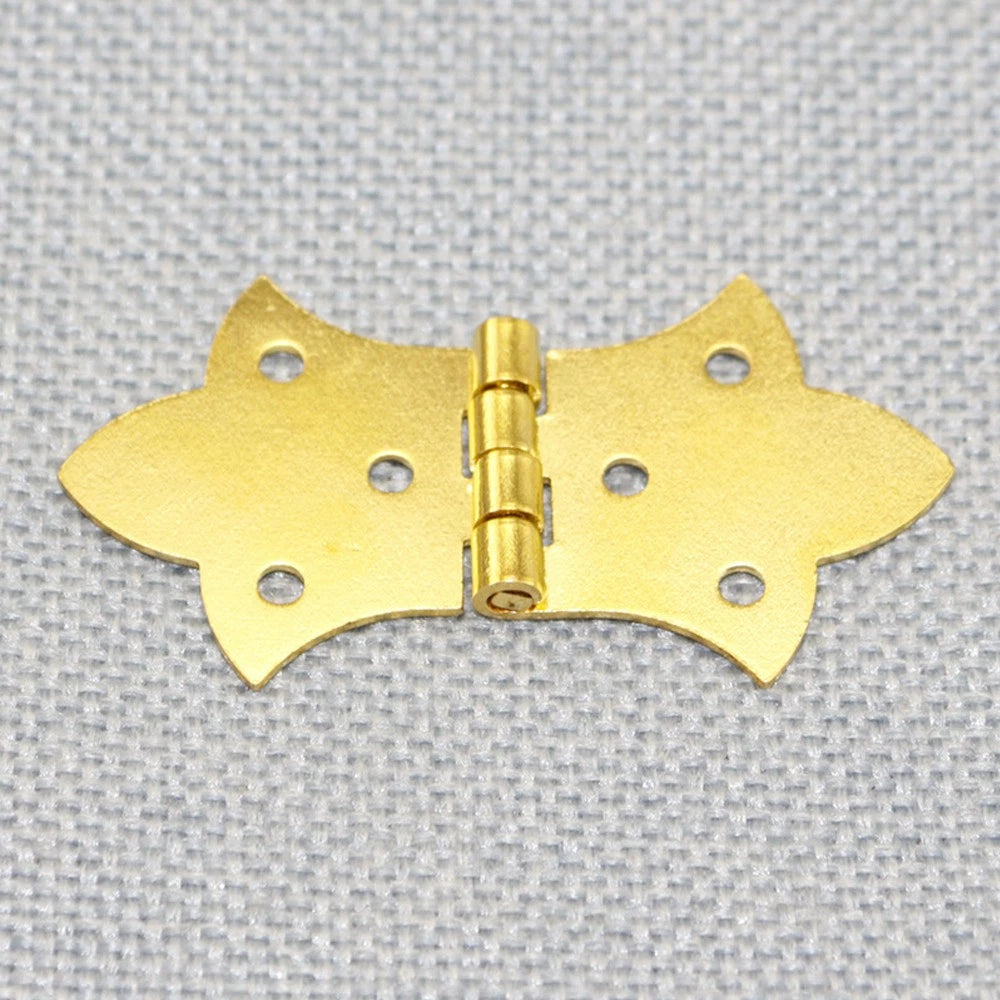 6X Gold Furniture Hinges for Wooden Box Cabinet (57mm x 31mm)