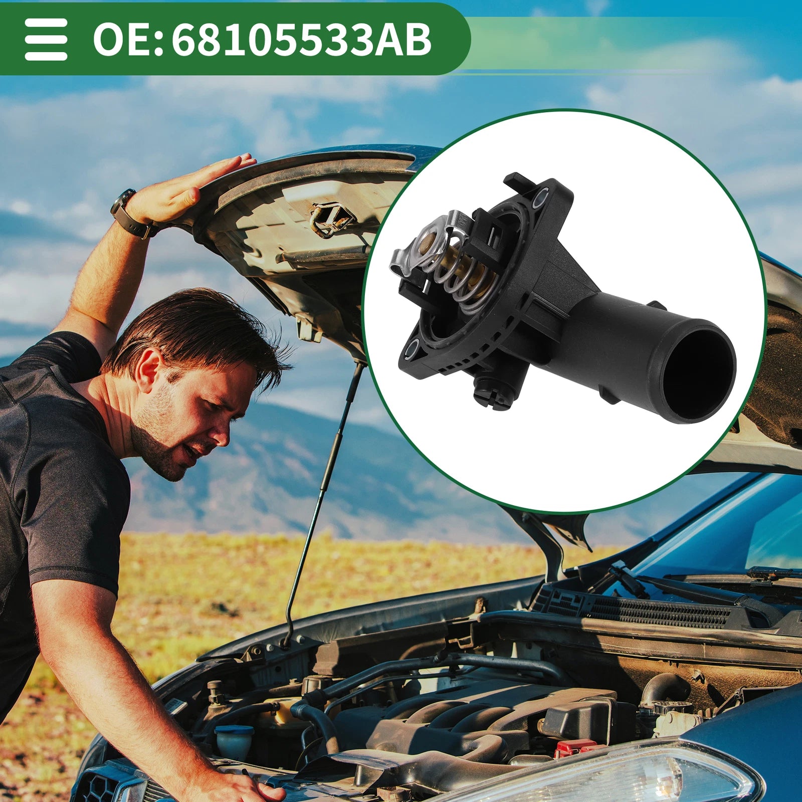 Engine Coolant Thermostat Housing Assembly for Ram 1500 (2014–2018)