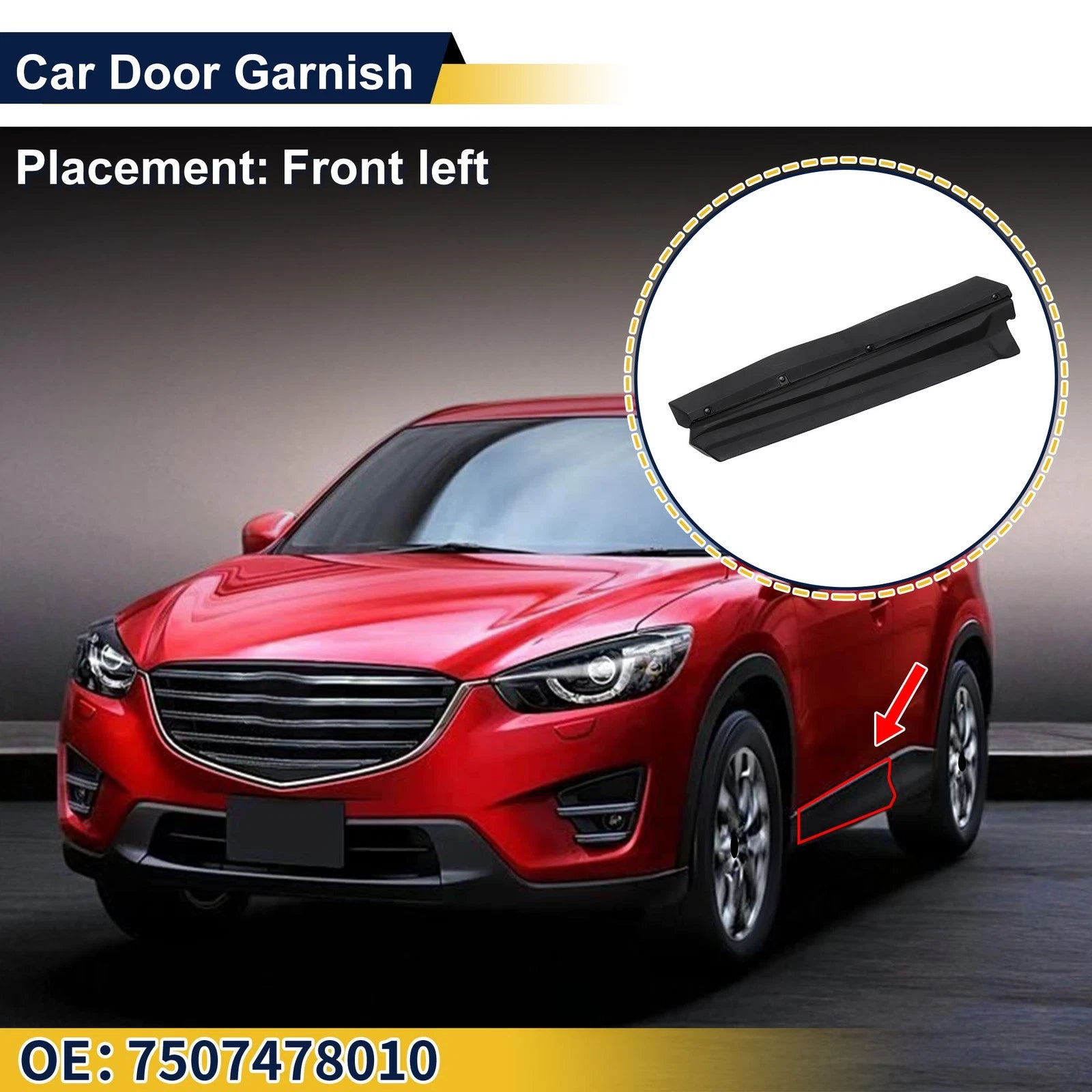 Door Side Lower Trim Front Left for Lexus NX 2015–2021