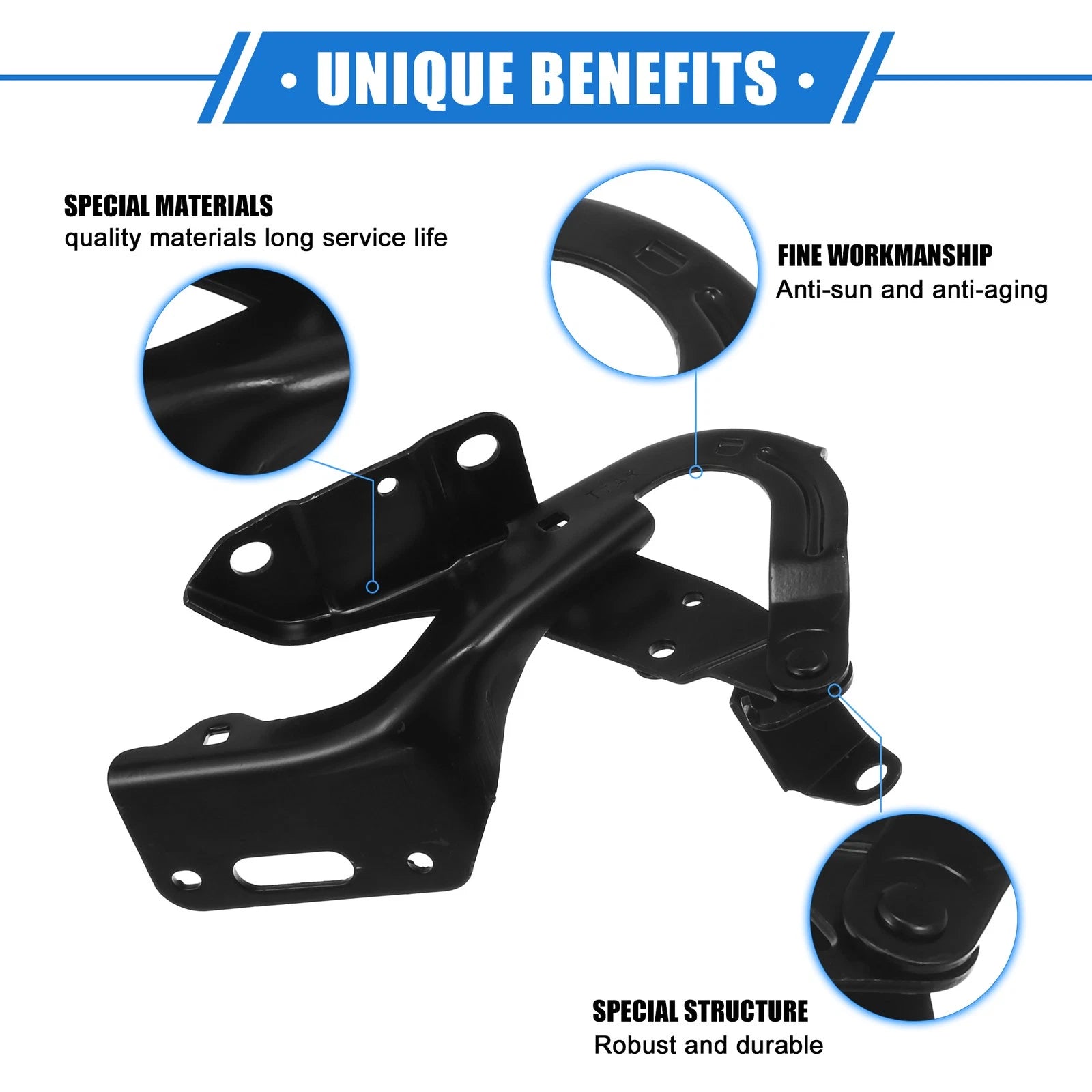 Hood Hinge Pair Replacement for Honda HR-V (2016–2018) Left Right
