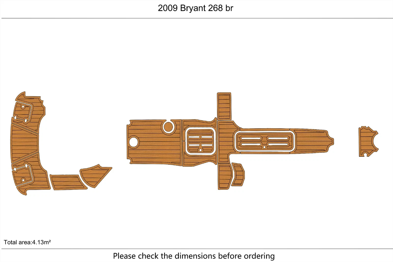 EVA Foam Faux Teak Deck Floor for Bryant 268 BR (2009–2010)
