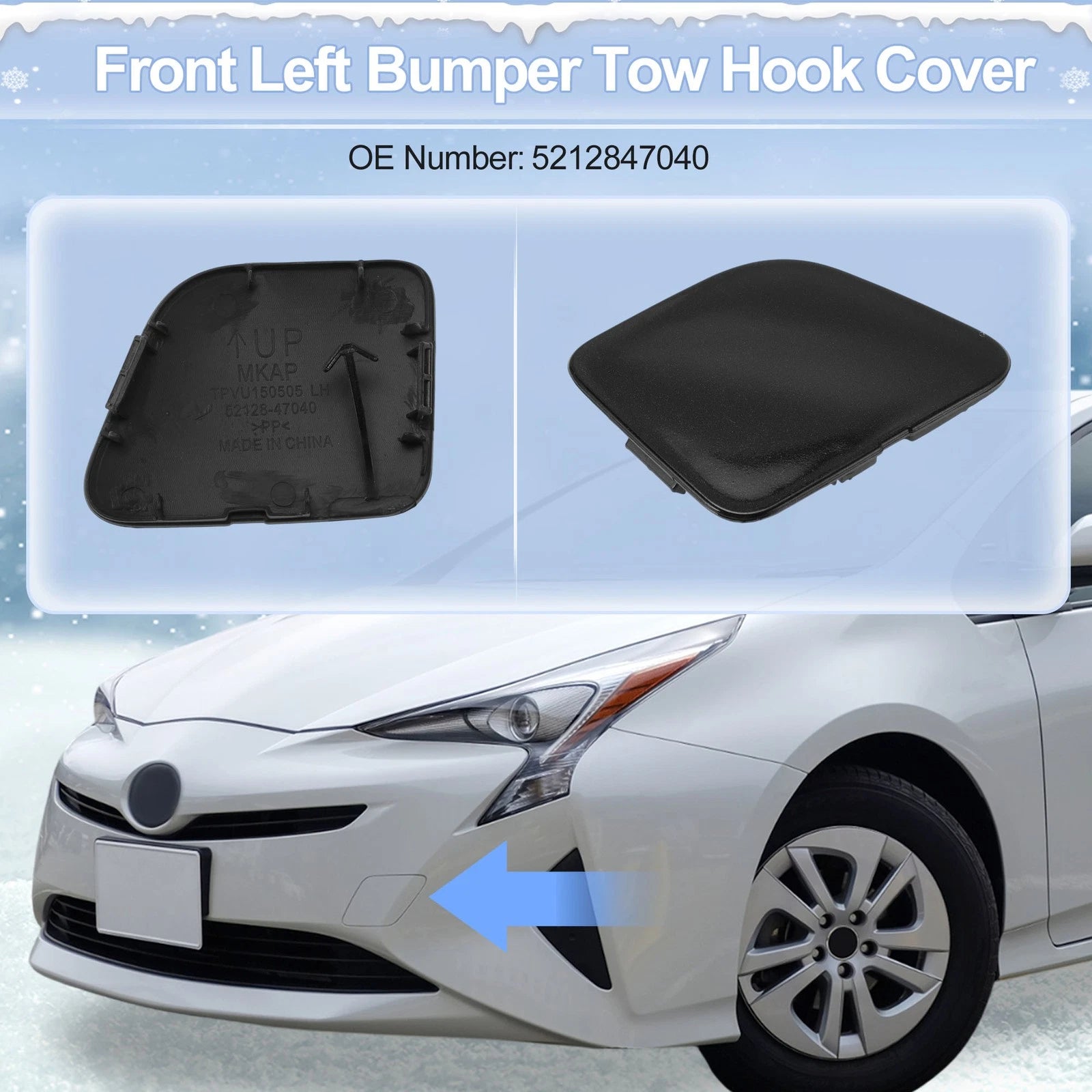 Tow Hook Cover Cap Left Front for Toyota Yaris LE (2017–2019)