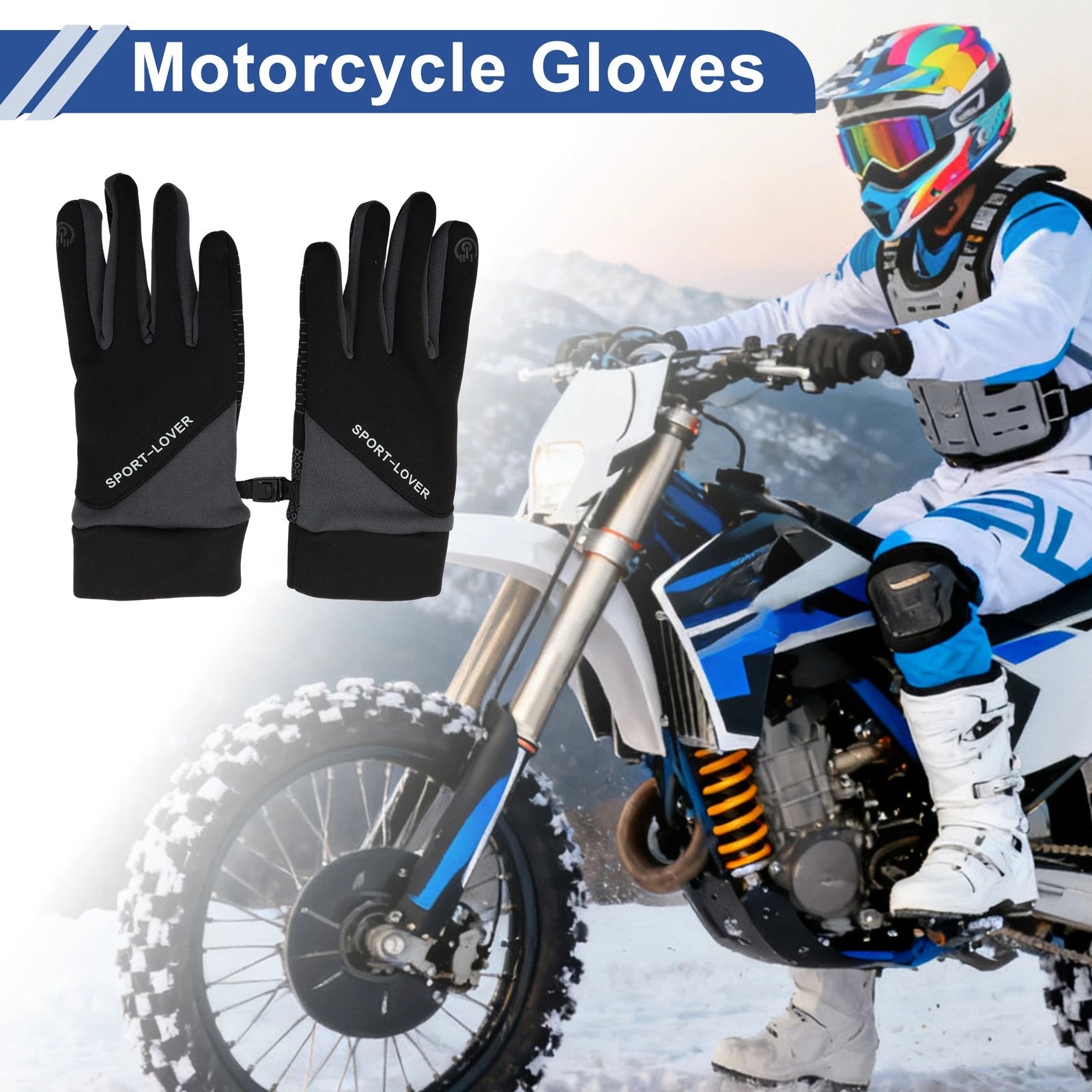 Outdoor Fleece Cycling Gloves Replacement for Mountain Biking (One Size)