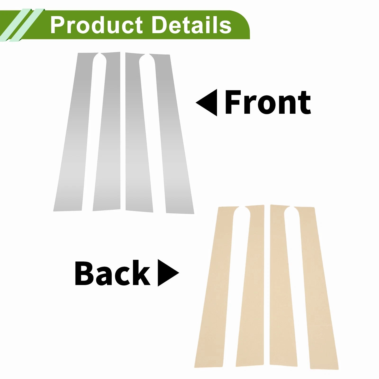 4 Pcs Pillar Window Trim Replacement for Dodge Ram 2004–2008 Silver Tone