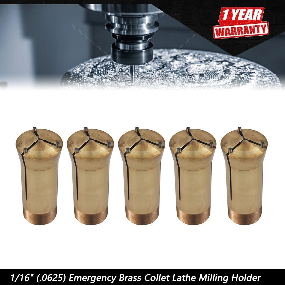 5PCS 1/16" (.0625) 5C Emergency Brass Collet for Lathe Milling Holder