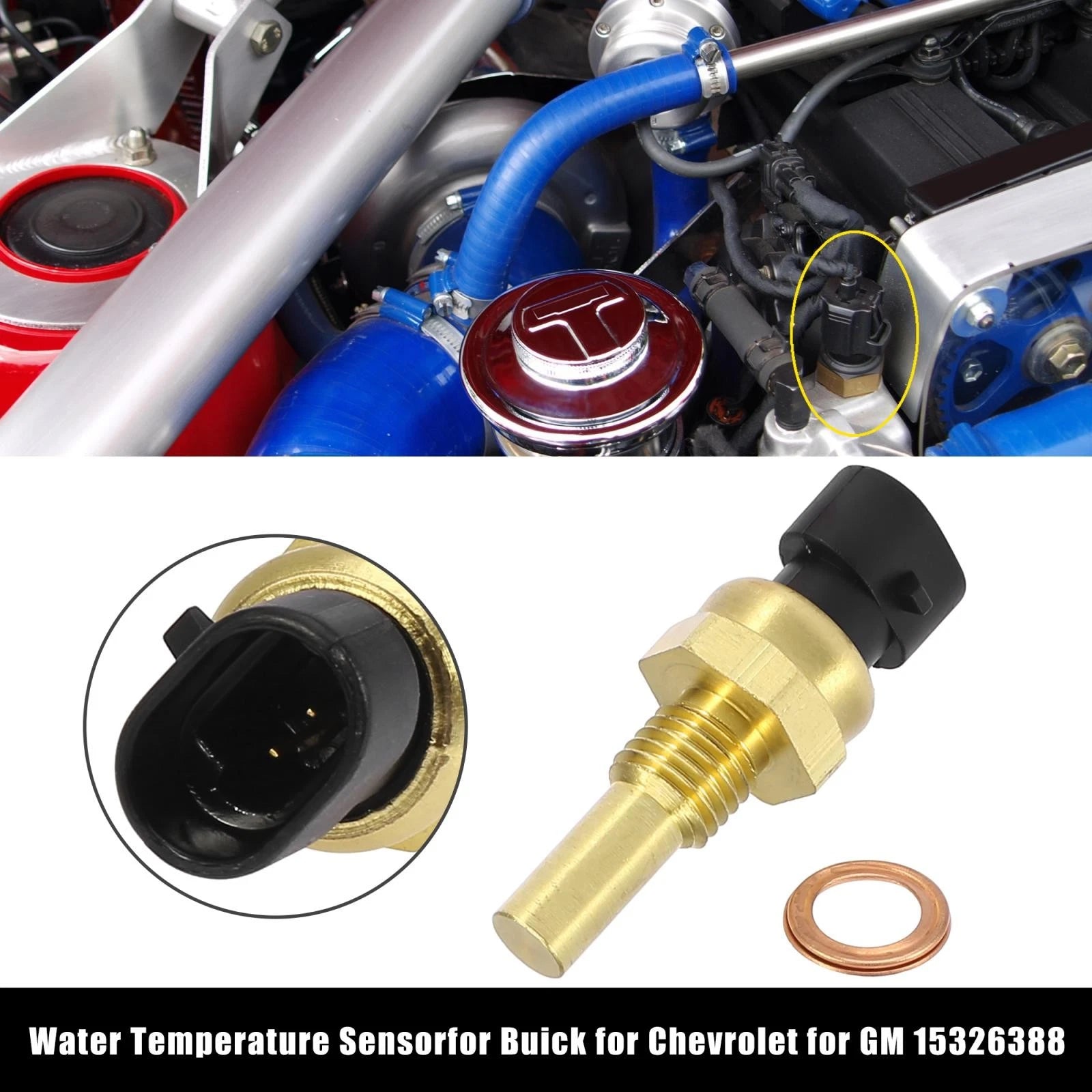Engine Coolant Temperature Sensor 2 Pin Replacement for Buick Chevrolet (1998–2005)