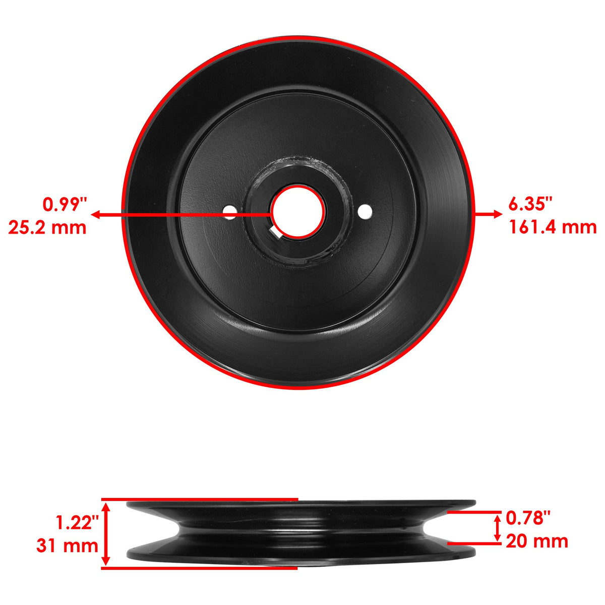 Deck Spindle Pulley Replacement for Woods MZ3361G RZ2052B (52 in) Left Right (2015–2019)