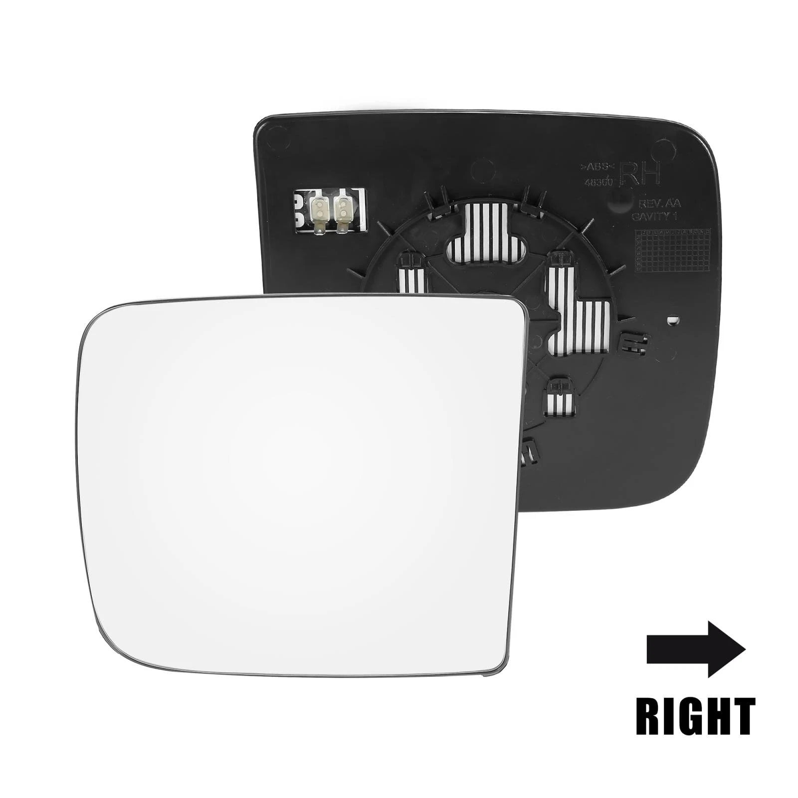 Heated Mirror Glass with Backing Right Side Replacement for Ram 1500 (2009–2024)