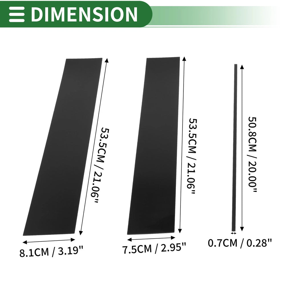 6 Pcs Door Pillar Window Trim Replacement for Honda Odyssey (2005–2010) Black