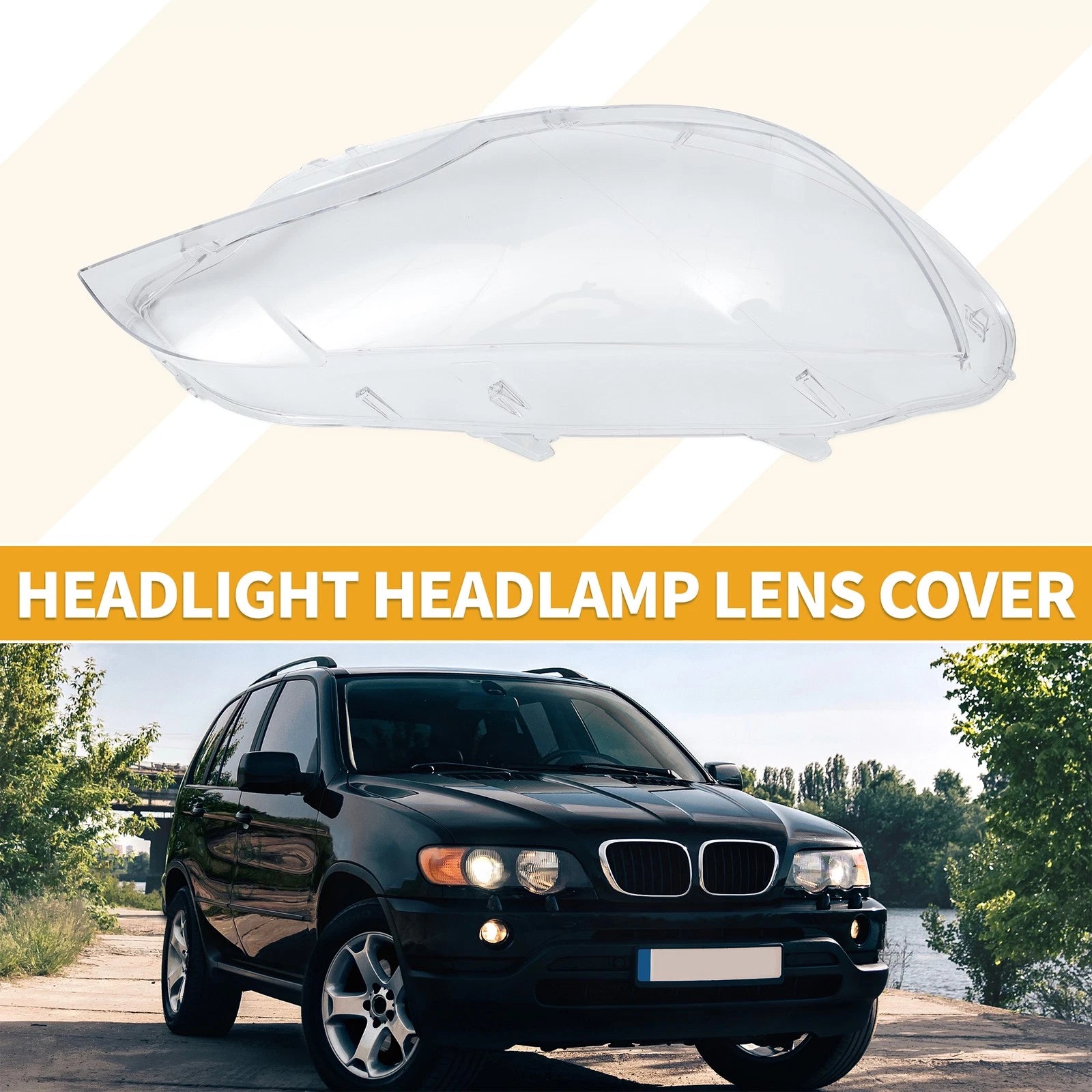 Front Right Headlight Lens Cover Replacement for BMW X6 (2008–2014)