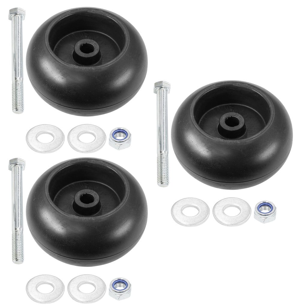 Anti-Scalp Roller Deck Wheel with Bolt for Hustler Mower (2000–2010)