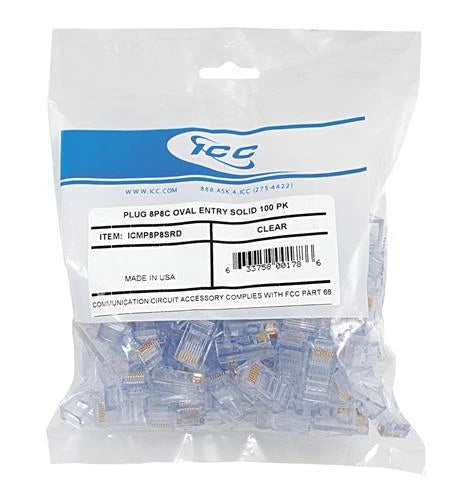 100pk 8p8c Plug for ICC ICMP8P8SRD