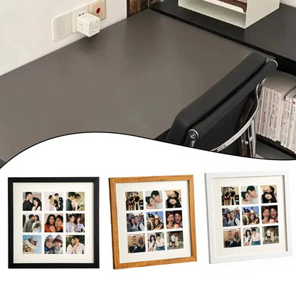 9-Grid Wooden Photo Frame for Memory Arrangement (30x30cm)