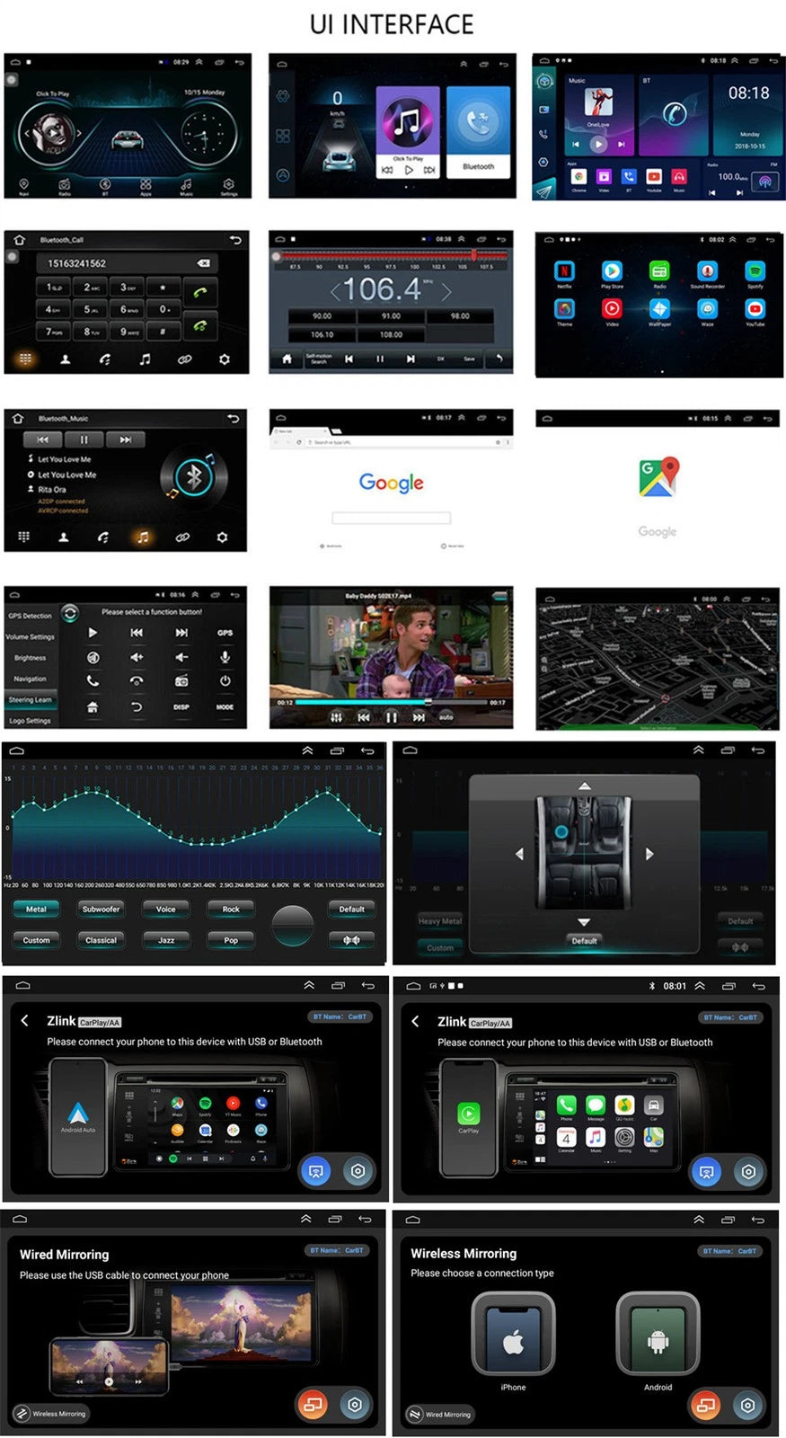 9'' Android Car Stereo GPS Navigation for Chrysler 200 (2011–2014)