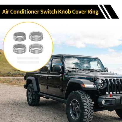 AC Audio Headlight Switch Knob Cover Ring for Jeep Gladiator JT (2019–2023)