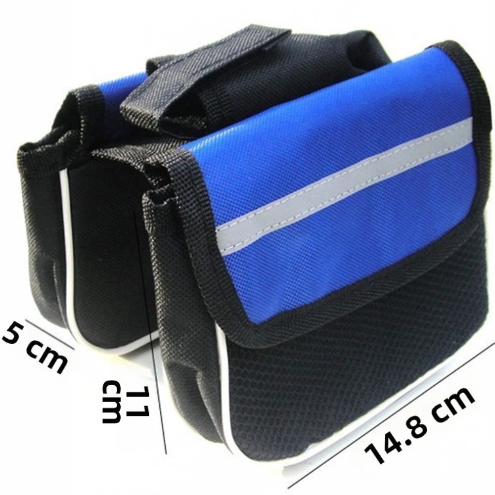 2X Waterproof Oxford Cloth Bicycle Front Strap Saddle Bag Phone Pouch