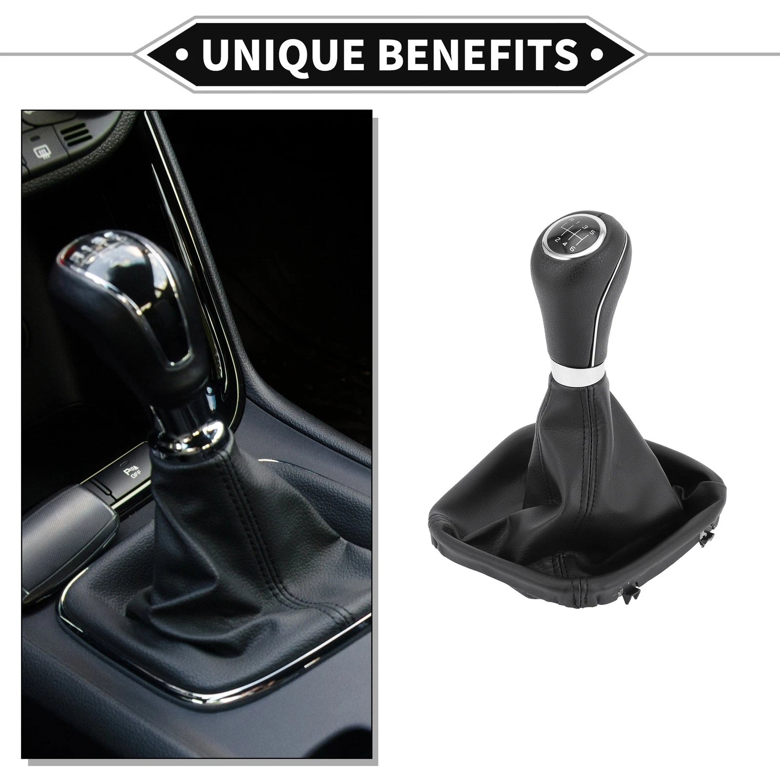 6 Speed Shift Knob with Boot Cover for Mercedes W203 S203 (2004–2007)