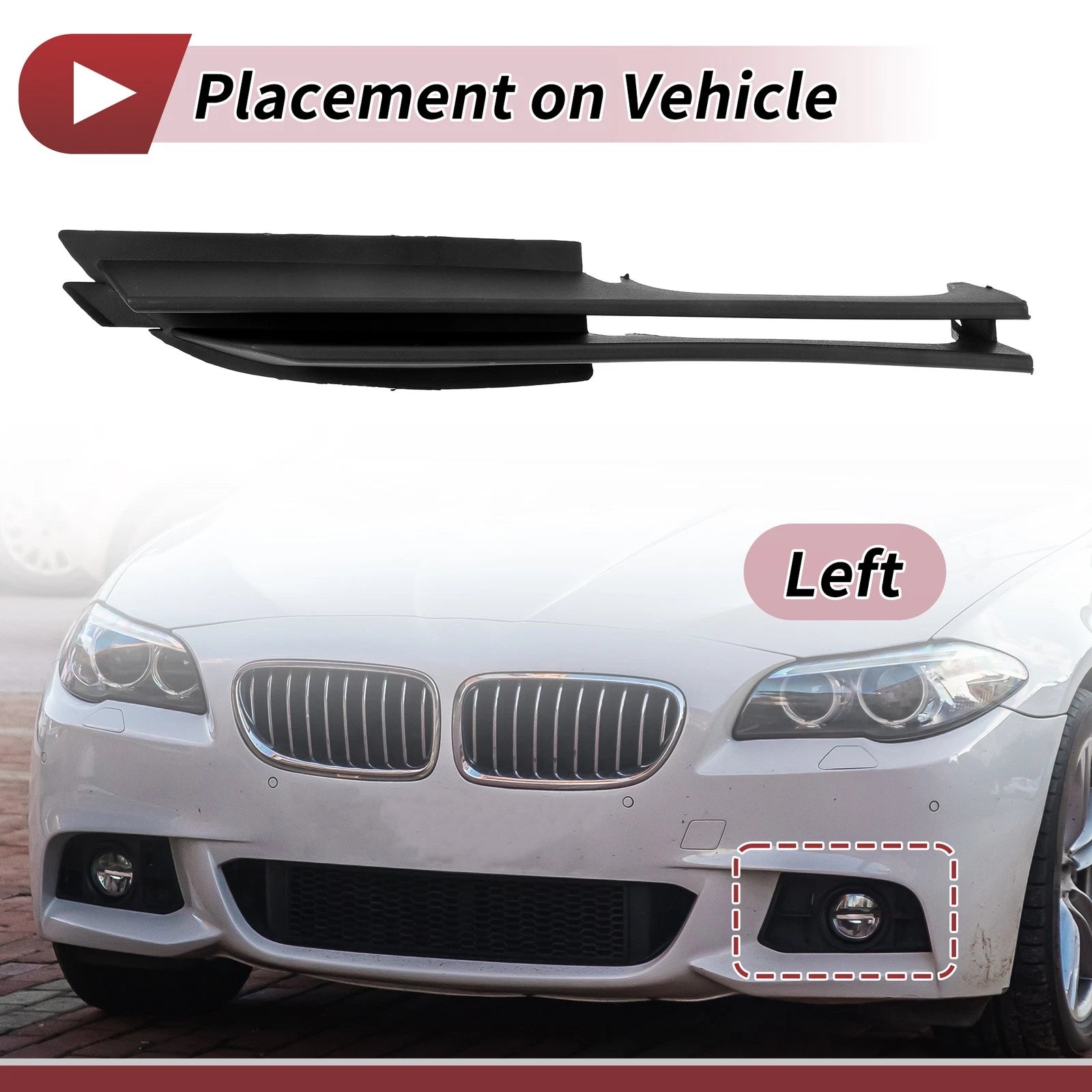 Front Left Fog Light Grill Replacement for BMW 320i (2002–2005)