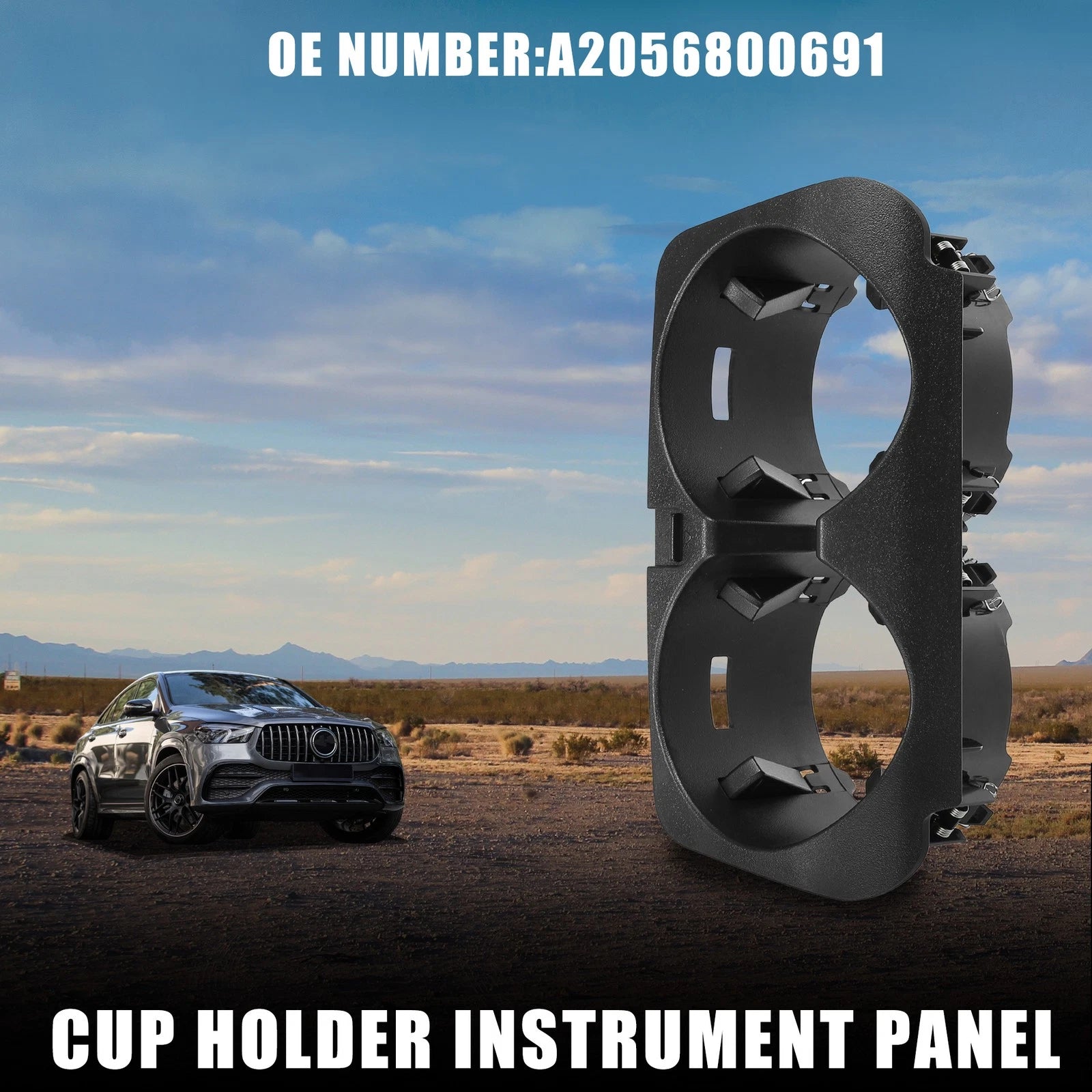 Cup Holder Front for Mercedes Benz G Class W463 Practical Black (2018–2019)