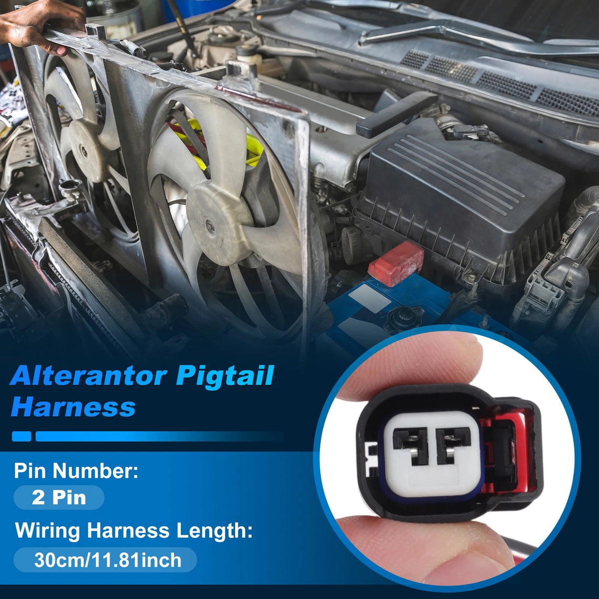 2 Pin Alternator Connector for Jeep Wrangler (2007–2023) No.04801304AC/4727865AB