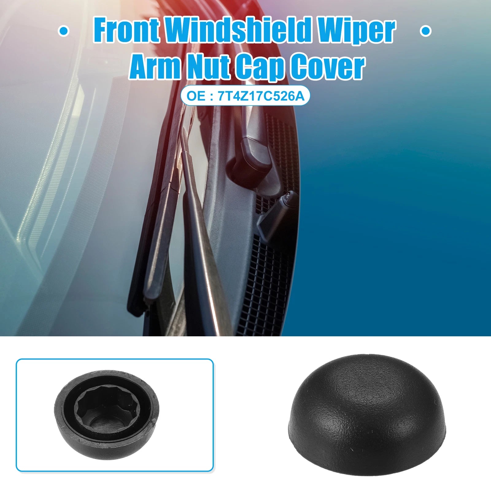 Wiper Arm Nut Cover Cap for Ford Edge (2007–2014) - Black