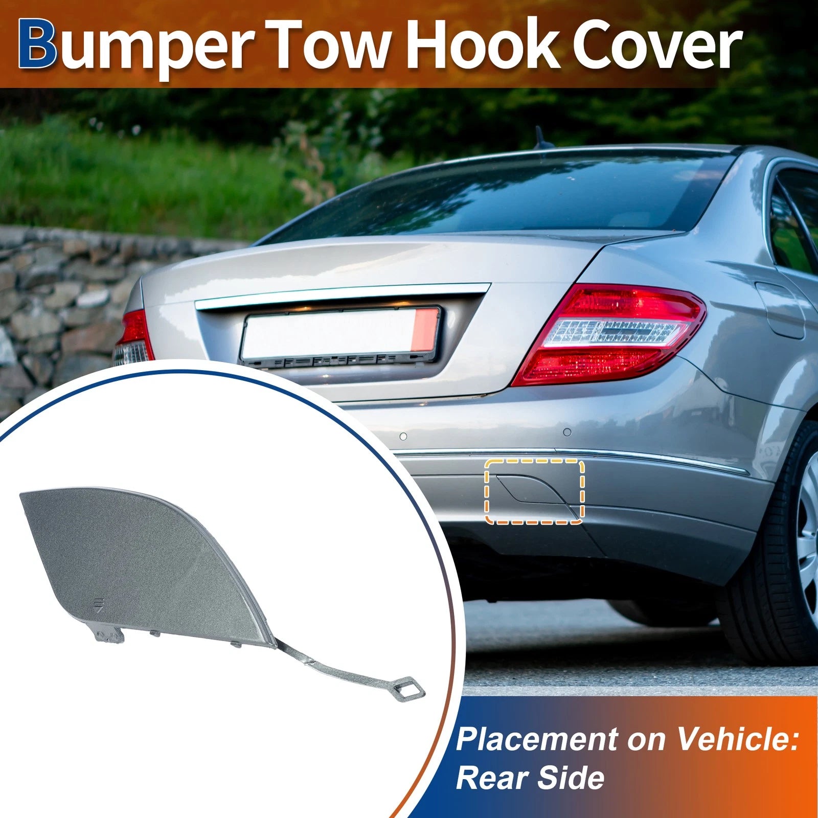 Rear Tow Hook Cover Replacement for Mercedes-Benz W204 (2008–2014)